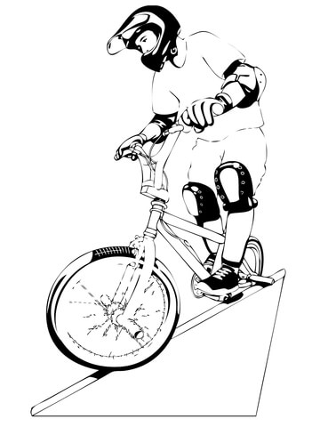 Riding Bmx Coloring Page